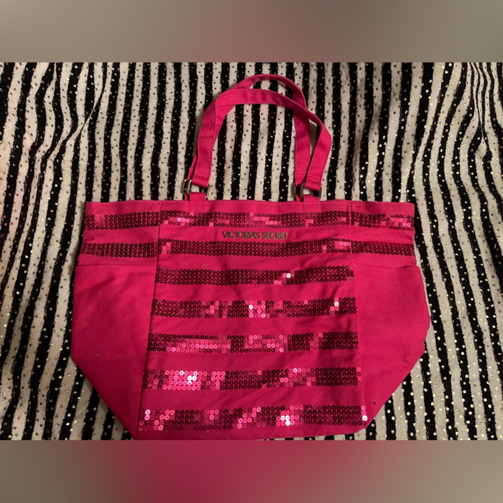 Victoria’s Secret Hot Pink Sequin Tote Bag